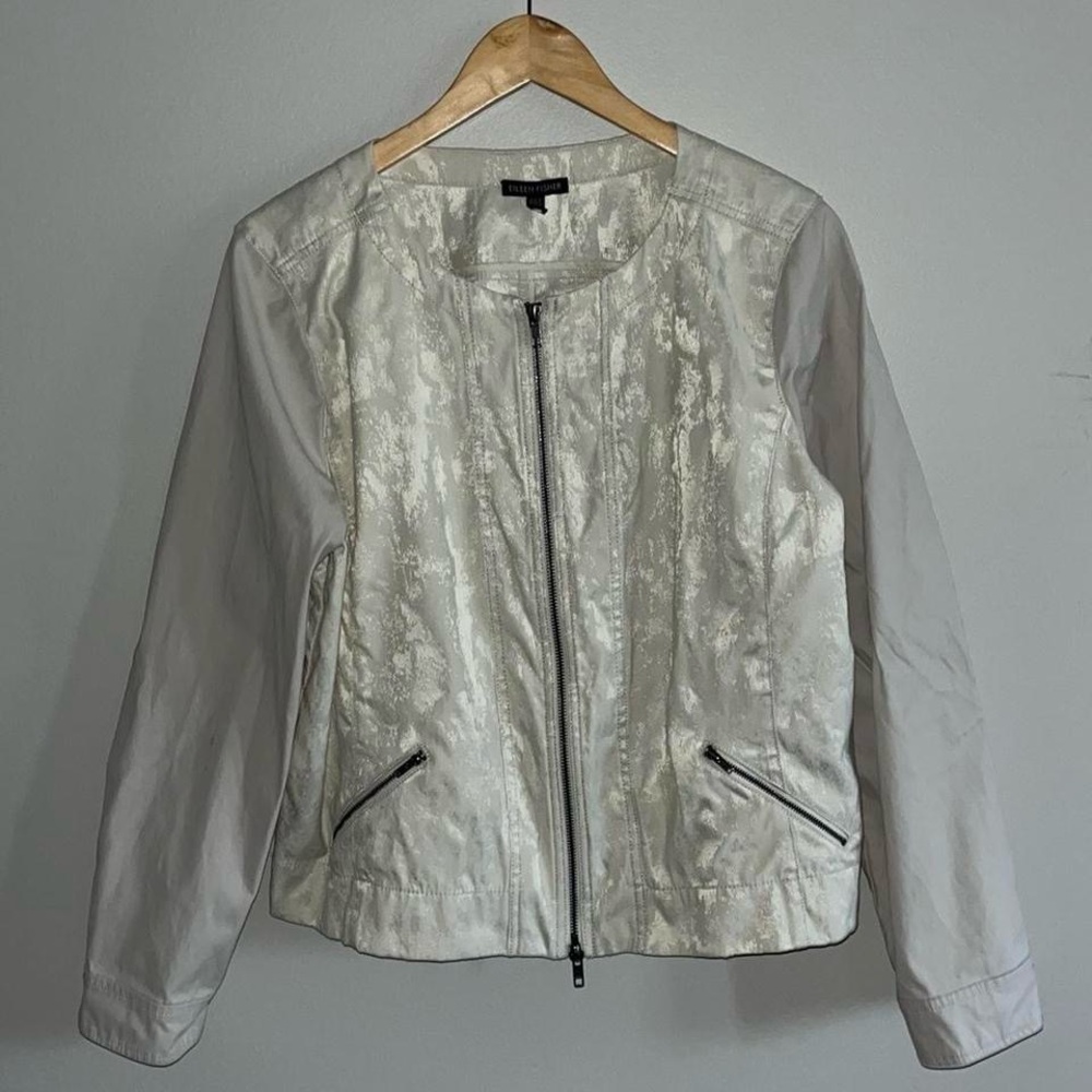 Eileen Fisher Bomber Jacket with Shimmering Finish